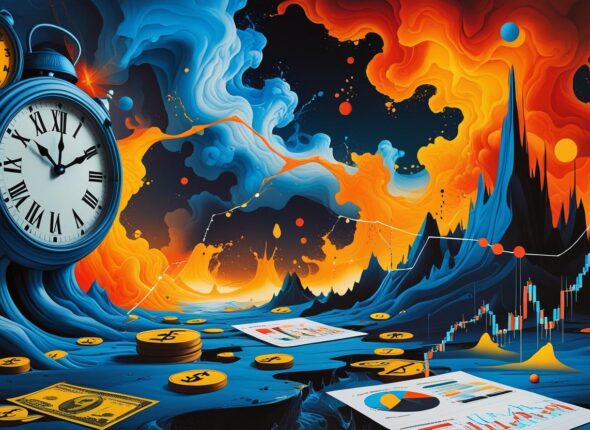 I am looking to create a surreal image for my Online _Stock Market Trading Set-Ups_ Course